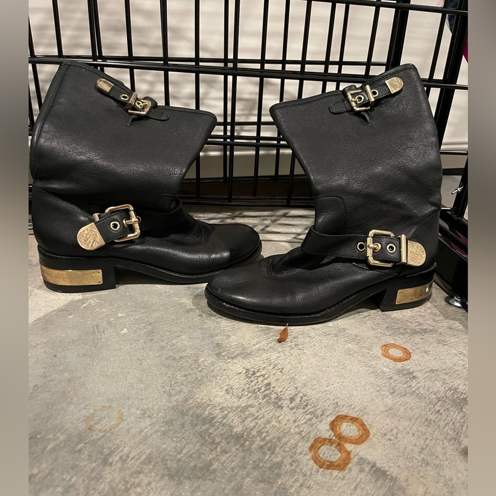 Vince Camuto black and gold boots -size 7